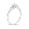 0.37 CT. T.W. Diamond Petal Tri-Sides Engagement Ring in 10K White Gold