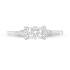0.37 CT. T.W. Diamond Petal Tri-Sides Engagement Ring in 10K White Gold
