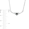 0.23 CT. T.W. Enhanced Black and White Diamond Three Stone Chevron Necklace in Sterling Silver
