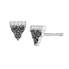 Thumbnail Image 1 of 0.23 CT. T.W. Enhanced Black and White Diamond Triangle Stud Earrings in 10K White Gold
