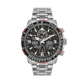 Men's Citizen Eco-Drive® Promaster Skyhawk A-T Super Titanium™ Chronograph Watch with Black Dial (Model: JY8108-53E)