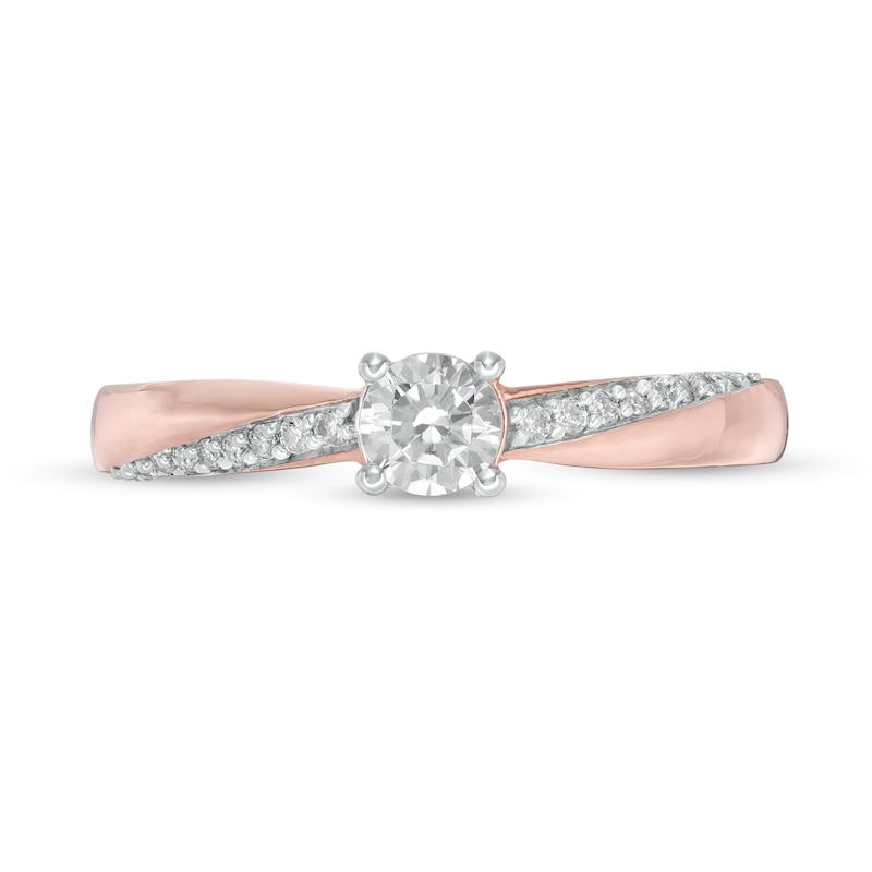 Main Image 4 of 0.29 CT. T.W. Diamond Engagement Ring in 10K Rose Gold