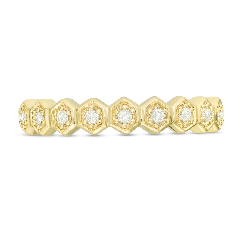 0.09 CT. T.W. Diamond Hexagon Frame Wedding Band in 10K Gold