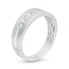 Thumbnail Image 2 of 0.06 CT. T.W. Diamond Grooved Band in 10K White Gold