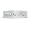 Thumbnail Image 3 of 0.06 CT. T.W. Diamond Grooved Band in 10K White Gold