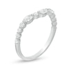 Thumbnail Image 2 of 0.45 CT. T.W. Oval Diamond Alternating Contour Anniversary Band in 14K White Gold