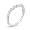 Thumbnail Image 3 of 0.45 CT. T.W. Oval Diamond Alternating Contour Anniversary Band in 14K White Gold