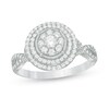 Thumbnail Image 1 of 0.50 CT. T.W. Diamond Double Frame Twist Shank Engagement Ring in 10K White Gold