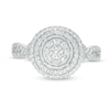 Thumbnail Image 4 of 0.50 CT. T.W. Diamond Double Frame Twist Shank Engagement Ring in 10K White Gold