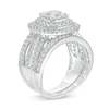 Thumbnail Image 3 of 1.29 CT. T.W. Multi-Diamond Cushion Frame Vintage-Style Bridal Set in 10K White Gold