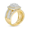 Thumbnail Image 3 of 1.29 CT. T.W. Multi-Diamond Cushion Frame Vintage-Style Bridal Set in 10K Gold