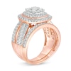 Thumbnail Image 3 of 1.29 CT. T.W. Multi-Diamond Cushion Frame Vintage-Style Bridal Set in 10K Rose Gold