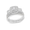Thumbnail Image 1 of 1.23 CT. T.W. Princess-Cut Diamond Past Present Future® Bridal Set in 14K White Gold (I/I2)