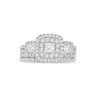 Thumbnail Image 4 of 1.23 CT. T.W. Princess-Cut Diamond Past Present Future® Bridal Set in 14K White Gold (I/I2)