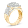 Thumbnail Image 2 of 1.45 CT. T.W. Multi-Diamond Cushion Frame Bridal Set in 10K Gold