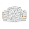 Thumbnail Image 3 of 1.45 CT. T.W. Multi-Diamond Cushion Frame Bridal Set in 10K Gold