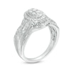 Thumbnail Image 2 of 0.50 CT. T.W. Composite Diamond Oval Frame Multi-Row Vintage-Style Engagement Ring in 10K White Gold