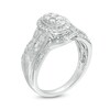 Thumbnail Image 2 of 0.50 CT. T.W. Composite Diamond Oval Frame Multi-Row Vintage-Style Engagement Ring in 10K White Gold