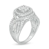Thumbnail Image 2 of 1.00 CT. T.W. Composite Diamond Double Frame Multi-Row Vintage-Style Engagement Ring in 10K White Gold