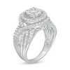 Thumbnail Image 3 of 1.00 CT. T.W. Composite Diamond Double Frame Multi-Row Vintage-Style Engagement Ring in 10K White Gold