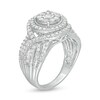 Thumbnail Image 2 of 1.00 CT. T.W. Composite Diamond Double Frame Multi-Row Vintage-Style Engagement Ring in 10K White Gold