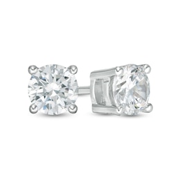 0.58 CT. T.W. Diamond Solitaire Stud Earrings in 14K White Gold