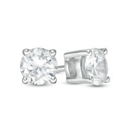 0.69 CT. T.W. Diamond Solitaire Stud Earrings in 14K White Gold