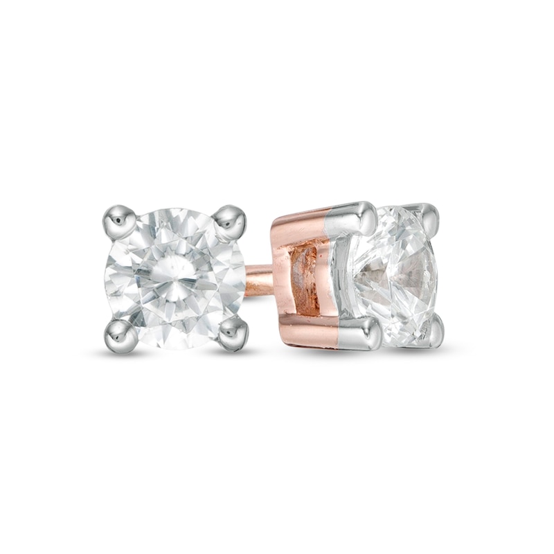 CT. T.W. Diamond Solitaire Stud Earrings in 14K Rose Gold|Peoples Jewellers