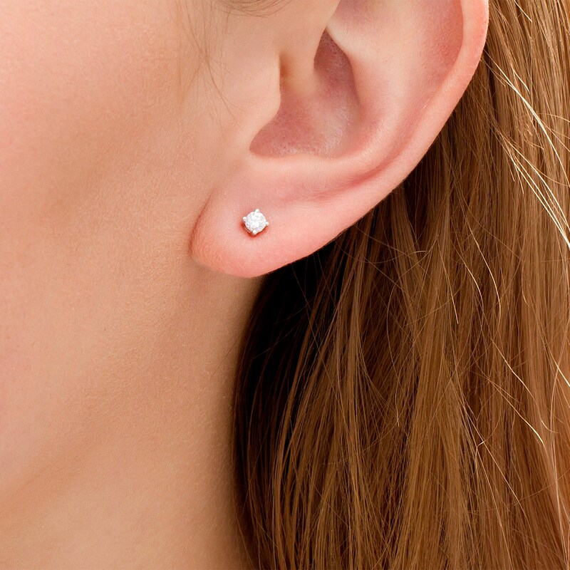 Main Image 2 of 0.23 CT. T.W. Diamond Solitaire Stud Earrings in 14K Rose Gold