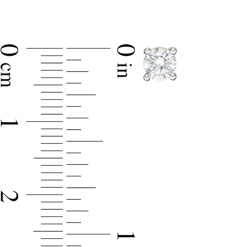 Main Image 3 of 0.69 CT. T.W. Diamond Solitaire Stud Earrings in 14K Gold