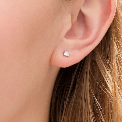 CT. T.W. Princess-Cut Diamond Solitaire Stud Earrings in 14K Gold