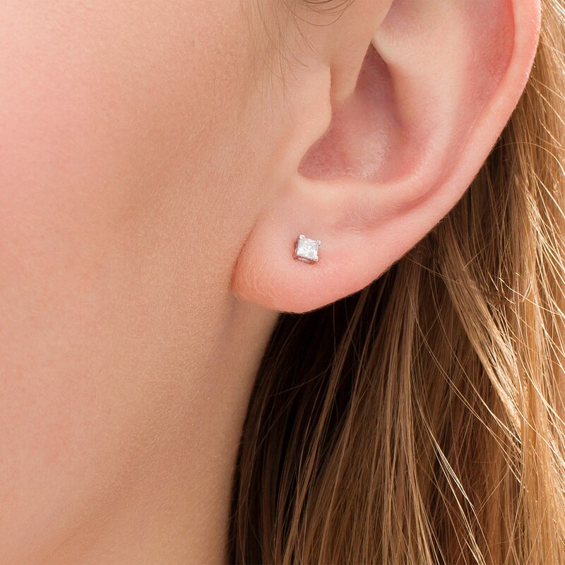 CT. T.W. Princess-Cut Diamond Solitaire Stud Earrings in 14K Gold