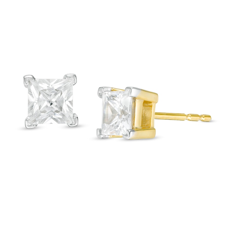 0.95 CT. T.W. Princess-Cut Diamond Solitaire Stud Earrings in 14K Gold
