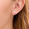 Thumbnail Image 2 of 0.95 CT. T.W. Princess-Cut Diamond Solitaire Stud Earrings in 14K White Gold