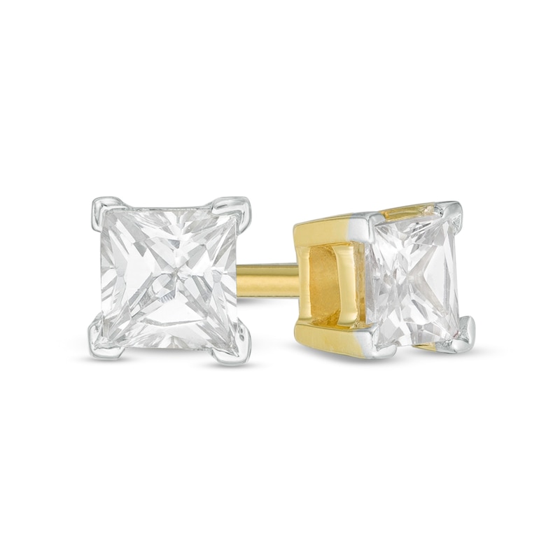 0.23 CT. T.W. Princess-Cut Diamond Solitaire Stud Earrings in 14K Gold