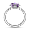 Thumbnail Image 2 of Stackable Expressions™ Amethyst Flower Cable Shank Ring in Sterling Silver