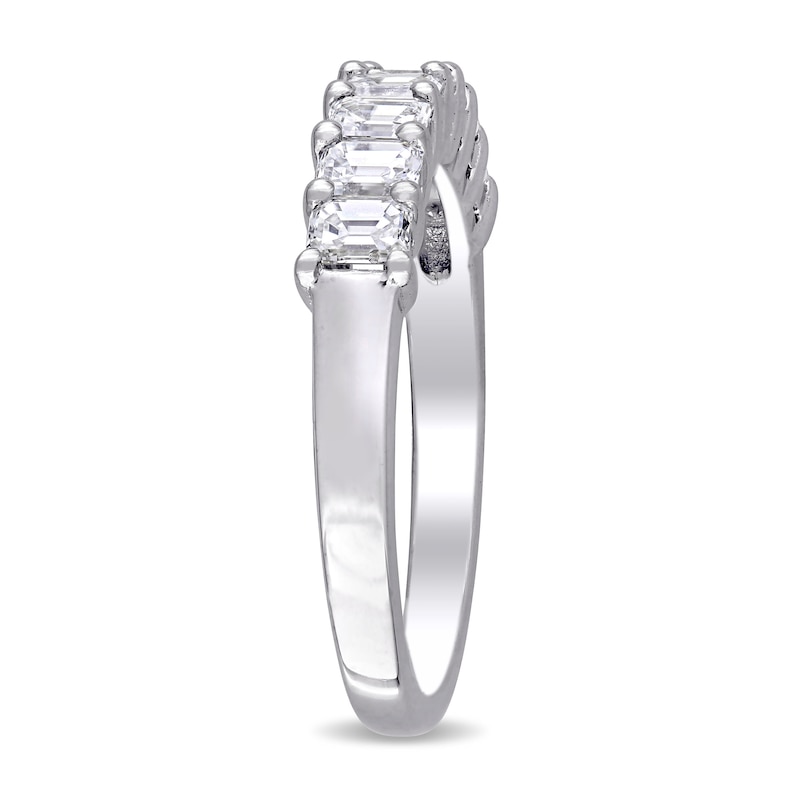 Main Image 3 of 0.95 CT. T.W. Emerald-Cut Diamond Eight Stone Anniversary Band in 14K White Gold (H/VS2)