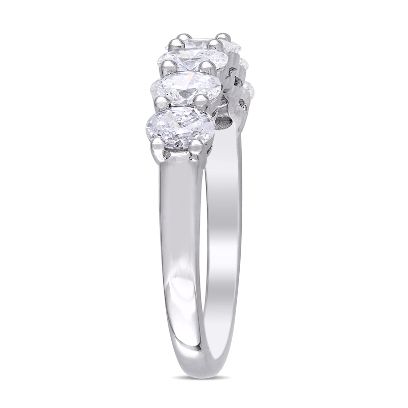 Main Image 3 of 1.29 CT. T.W. Oval Diamond Seven Stone Anniversary Band in 14K White Gold (G/SI2)