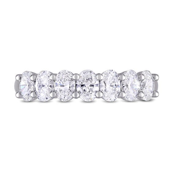 1.29 CT. T.W. Oval Diamond Seven Stone Anniversary Band in 14K White Gold (G/SI2)