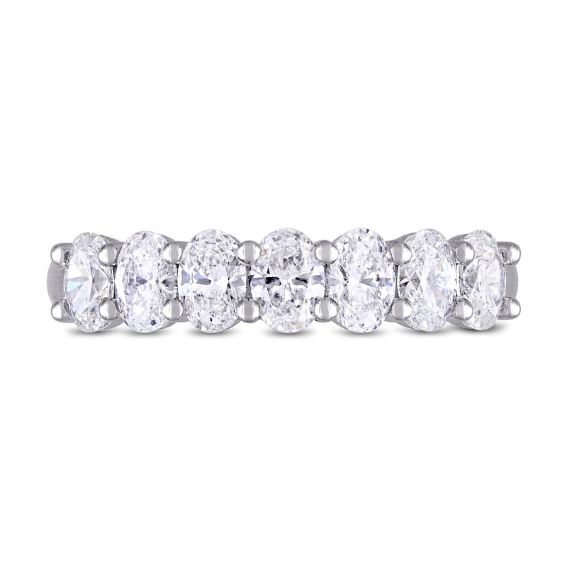 Main Image 4 of 1.29 CT. T.W. Oval Diamond Seven Stone Anniversary Band in 14K White Gold (G/SI2)