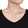 Thumbnail Image 2 of 12.0-12.5mm Button Freshwater Cultured Pearl and Diamond Accent Pendant in Sterling Silver