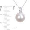 Thumbnail Image 2 of 12.0-12.5mm Button Cultured Freshwater Pearl and Diamond Accent Pendant in Sterling Silver