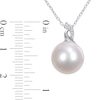 Thumbnail Image 3 of 12.0-12.5mm Button Freshwater Cultured Pearl and Diamond Accent Pendant in Sterling Silver