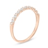 Thumbnail Image 2 of 0.065 CT. T.W. Baguette and Round Diamond Alternating Anniversary Band in 10K Rose Gold