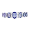 Thumbnail Image 4 of Oval Tanzanite and 0.13 CT. T.W. Diamond Graduated Seven Stone Ring in 10K White Gold