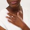 Thumbnail Image 2 of Oval Opal and 0.10 CT. T.W. Diamond Sunburst Frame Vintage-Style Tapered Shank Ring in 10K Rose Gold