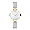 Ladies' Movado Amika Two-Tone Mesh Bangle Watch with White Mother-of Pearl Dial (Model: 0607362)