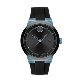 Men's Movado Bold®Blue IP Strap Watch with Black Dial (Model: 3600626)