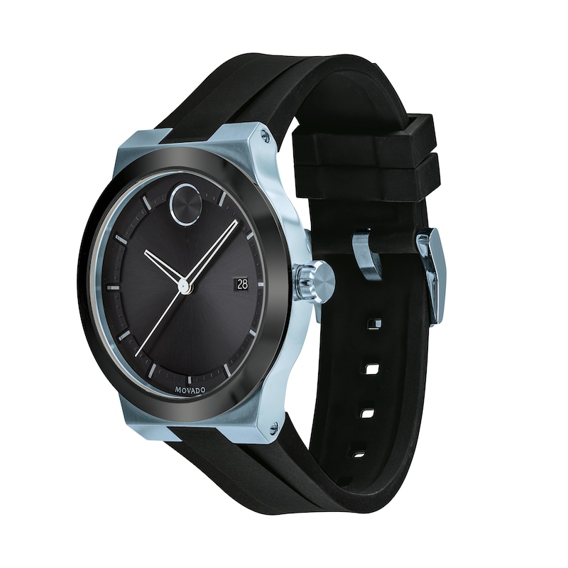 Men's Movado Bold®Blue IP Strap Watch with Black Dial (Model: 3600626)|Peoples Jewellers