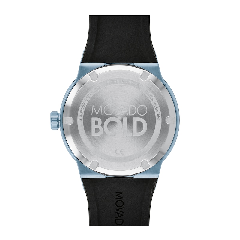Men's Movado Bold®Blue IP Strap Watch with Black Dial (Model: 3600626)